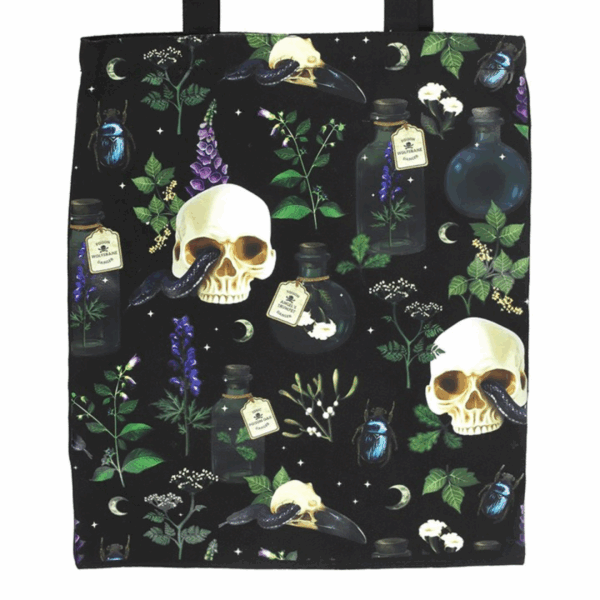 Venom & Vines Print Polycotton Tote Bag - Image 3
