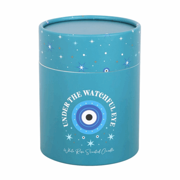 Under Watchful Eyes White Rose Candle with Crystals - Image 5