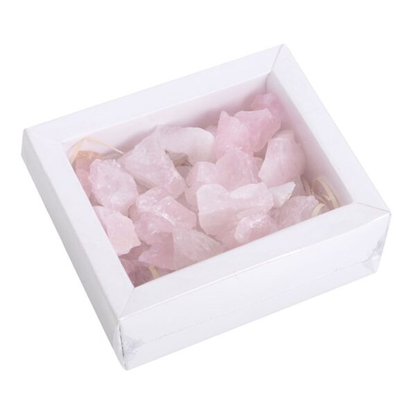 Box of Rose Quartz Rough Crystal Chips - Image 2