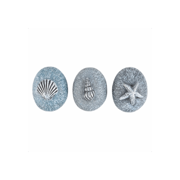 Set of 36 Resin Pebble Ornaments in Display - Image 3