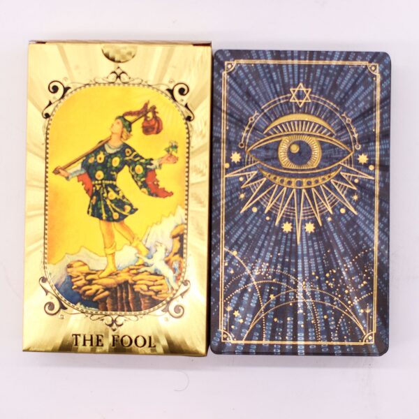 Blue & Gold Foil Tarot Card Set - All Seeing Eye - with booklet - Image 3