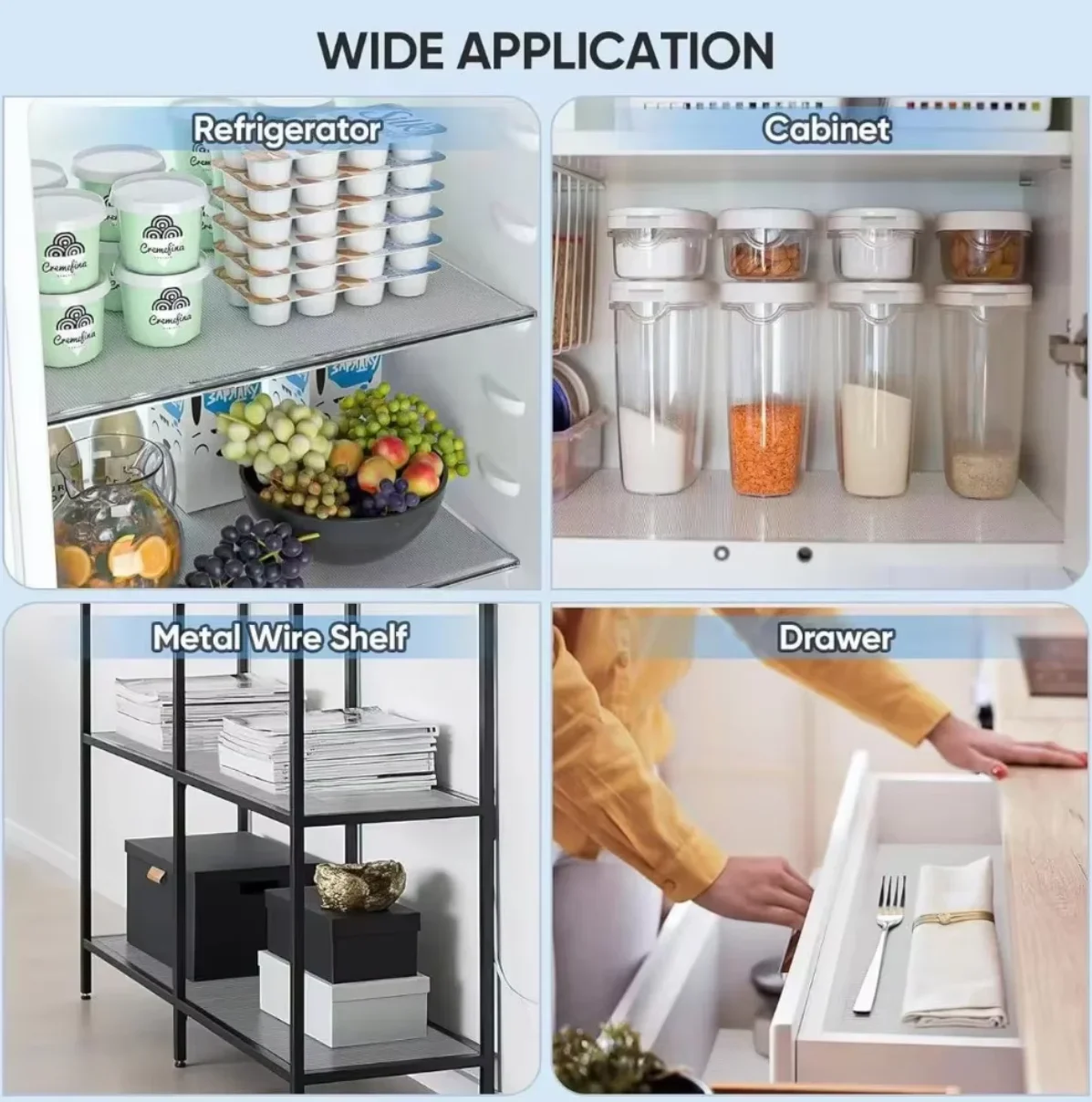 30/60cm 1.5/5M Drawer Mat Shelf Cover Liners Non Slip Waterproof Closet Placemat Table Pad Cabinet Oil-proof Liners Non-Adhesive 6