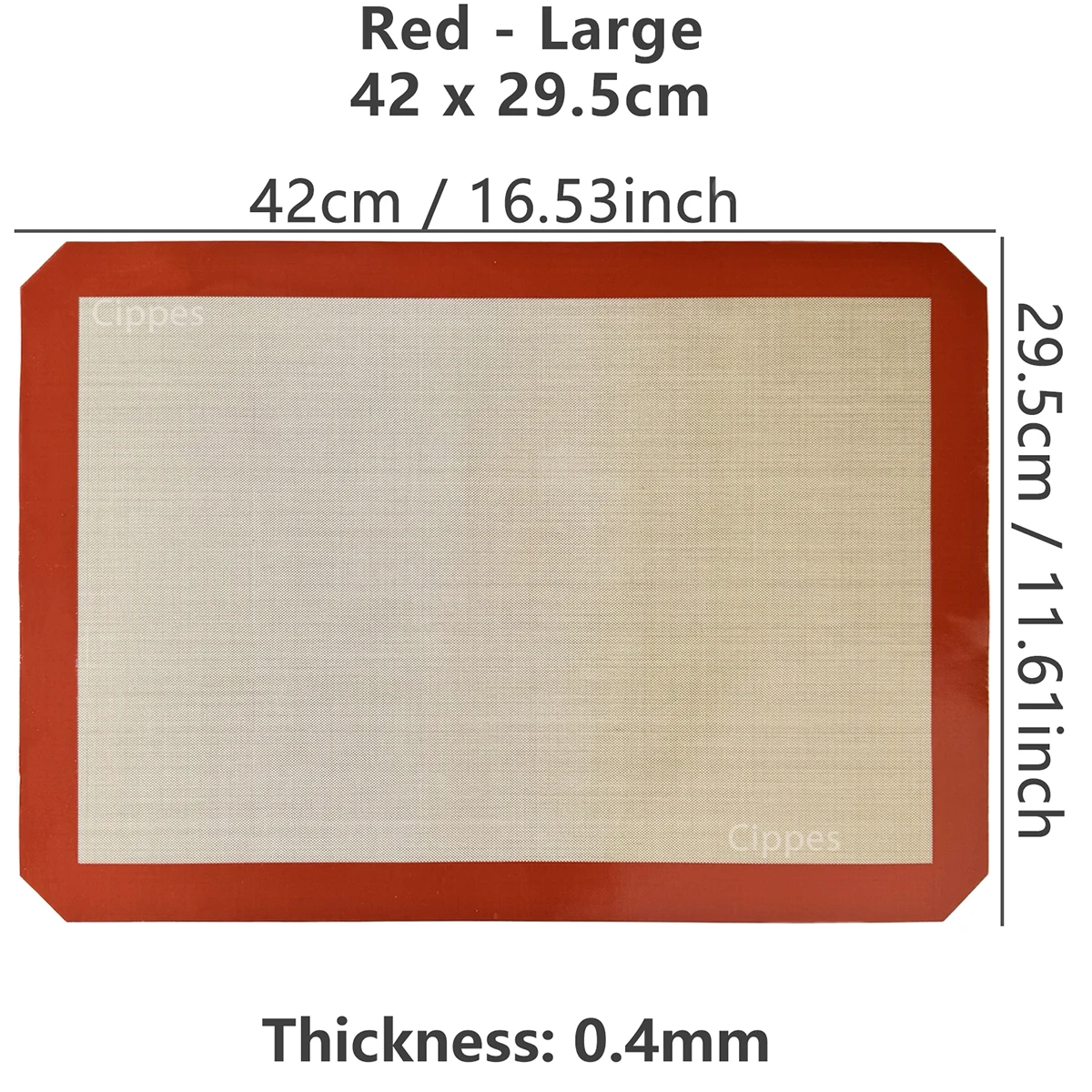 1PC Silicone Baking Mat for Oven, Thin 0.4mm, Reusable Non Stick Heat Resistant Bakeware Sheets Liner Baking Tools for Cookie – 0.4mm Red 42×29.5cm 2