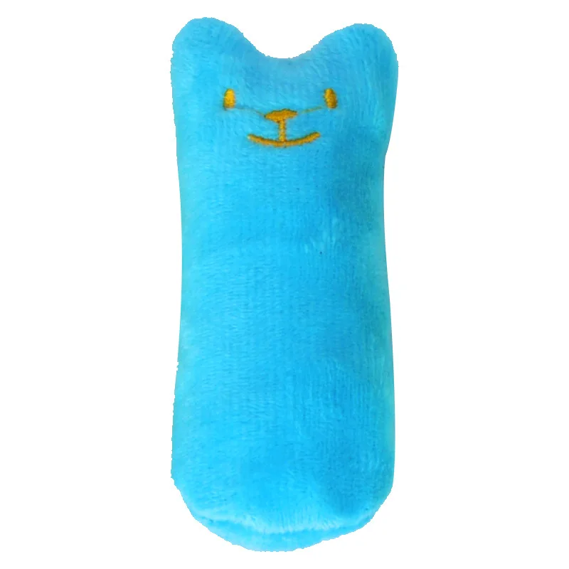 Teeth Grinding Catnip Toys Funny Interactive Plush Cat Toy Pet Kitten Chewing Vocal Toy Claws Thumb Bite Cat mint For Cats – Blue 1