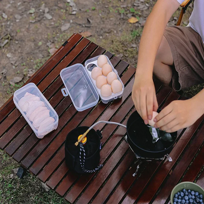 Portable Shockproof Eggs Box 3/4/8 Grids Storage Container Egg Holder Transparent Kitchen Organizer for Outdoor Camping Picnic 8