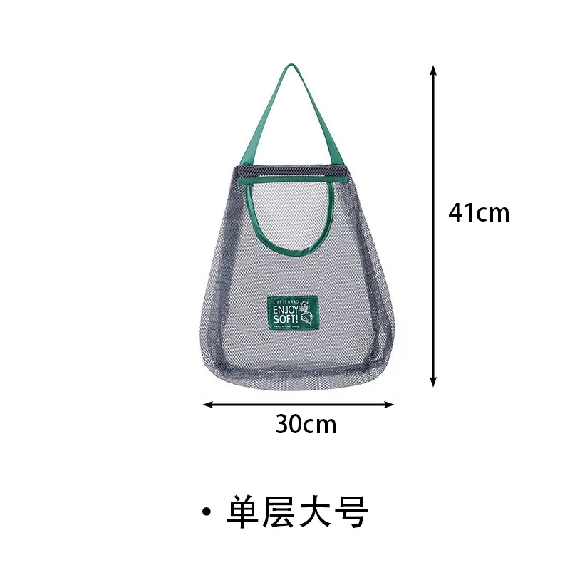 Reusable Storage Bags Kitchen Hanging Mesh Bag Home Fruit And Vegetable Storage Net Bag For Ginger Garlic Potatoes Onions – large single bag 7