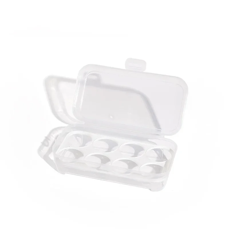 Portable Shockproof Eggs Box 3/4/8 Grids Storage Container Egg Holder Transparent Kitchen Organizer for Outdoor Camping Picnic 6