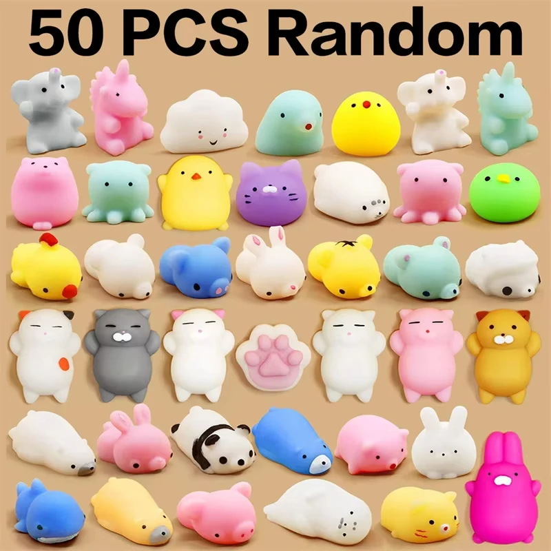 20 PCS Random Kawaii Mochi Squishy Fidget Toy Mini Cute Soft Cat Anti Stress Reliever Sensory Squeeze Xmas Gift for Adult Kid 5