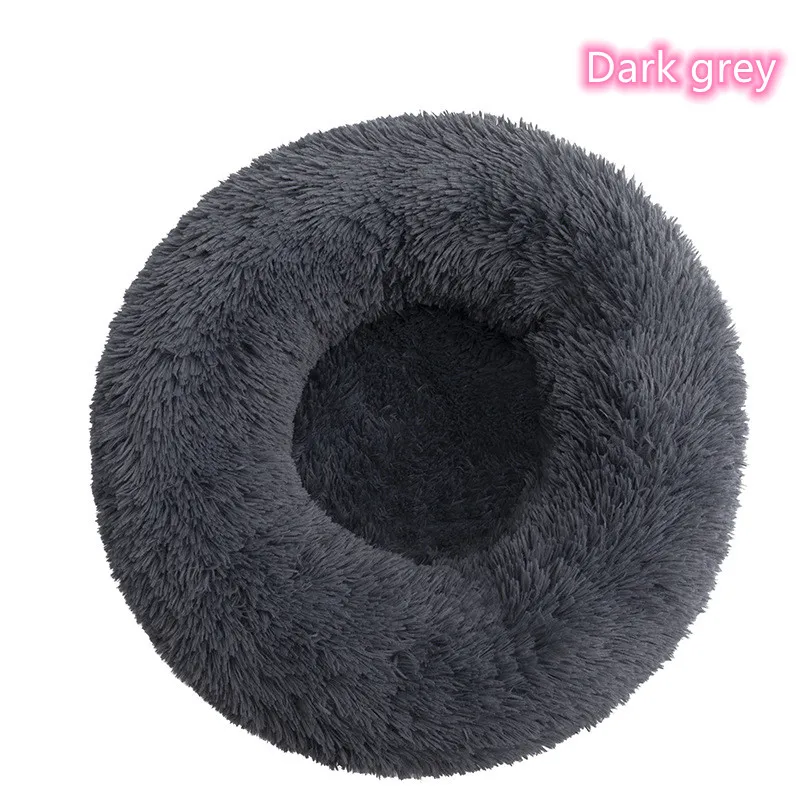 Super Soft Pet Cat Bed Plush Full Size Washable Calm Bed Donut Bed Comfortable Sleeping Artifact Suitable For All Kinds Of Cats – Dark Grey 16