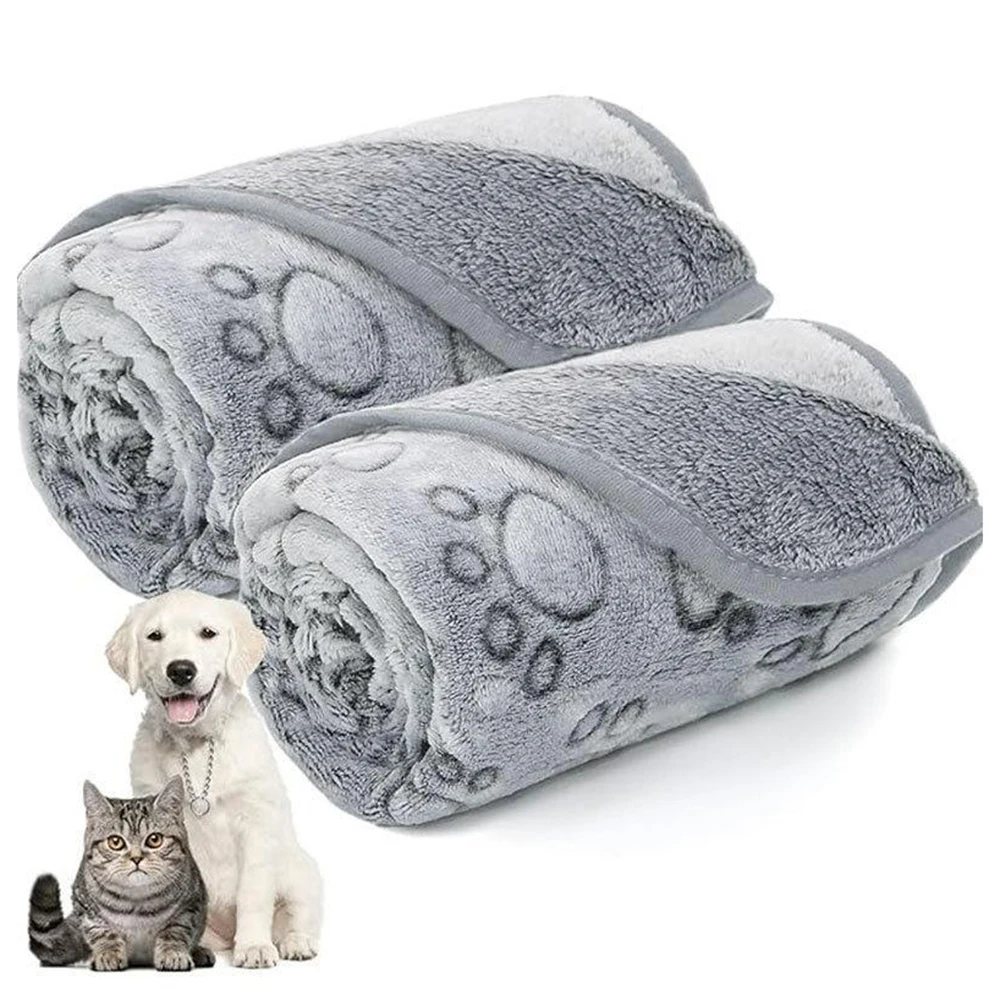 Soft Dog Blanket Washable, Cat Blanket for Indoor Cats Large Medium Small Dog Gifts Puppy Essentials (Grey) Bed 5