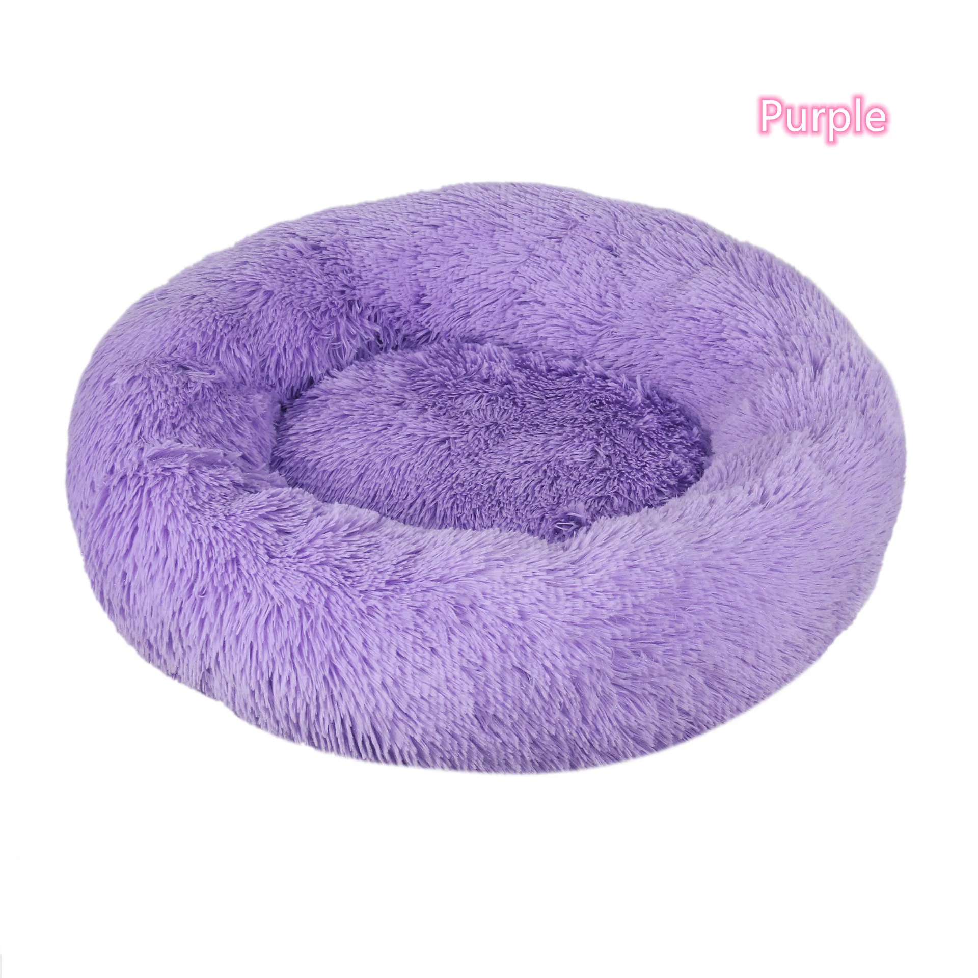 Super Soft Pet Cat Bed Plush Full Size Washable Calm Bed Donut Bed Comfortable Sleeping Artifact Suitable For All Kinds Of Cats – Purple 11