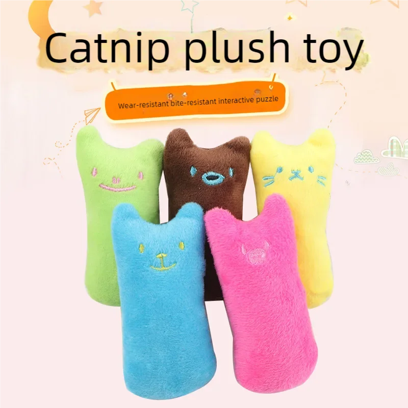 Teeth Grinding Catnip Toys Funny Interactive Plush Cat Toy Pet Kitten Chewing Vocal Toy Claws Thumb Bite Cat mint For Cats 3