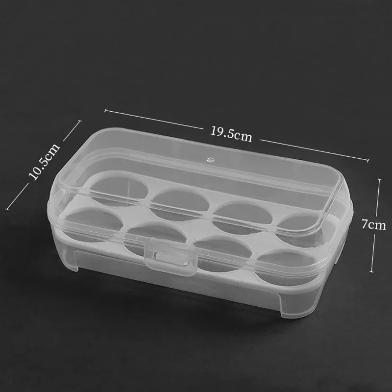Portable Shockproof Eggs Box 3/4/8 Grids Storage Container Egg Holder Transparent Kitchen Organizer for Outdoor Camping Picnic – 8Grids 1