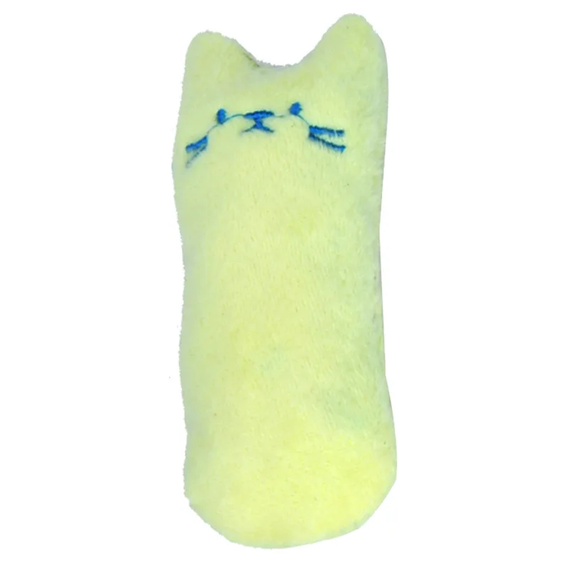 Teeth Grinding Catnip Toys Funny Interactive Plush Cat Toy Pet Kitten Chewing Vocal Toy Claws Thumb Bite Cat mint For Cats – Yellow 5