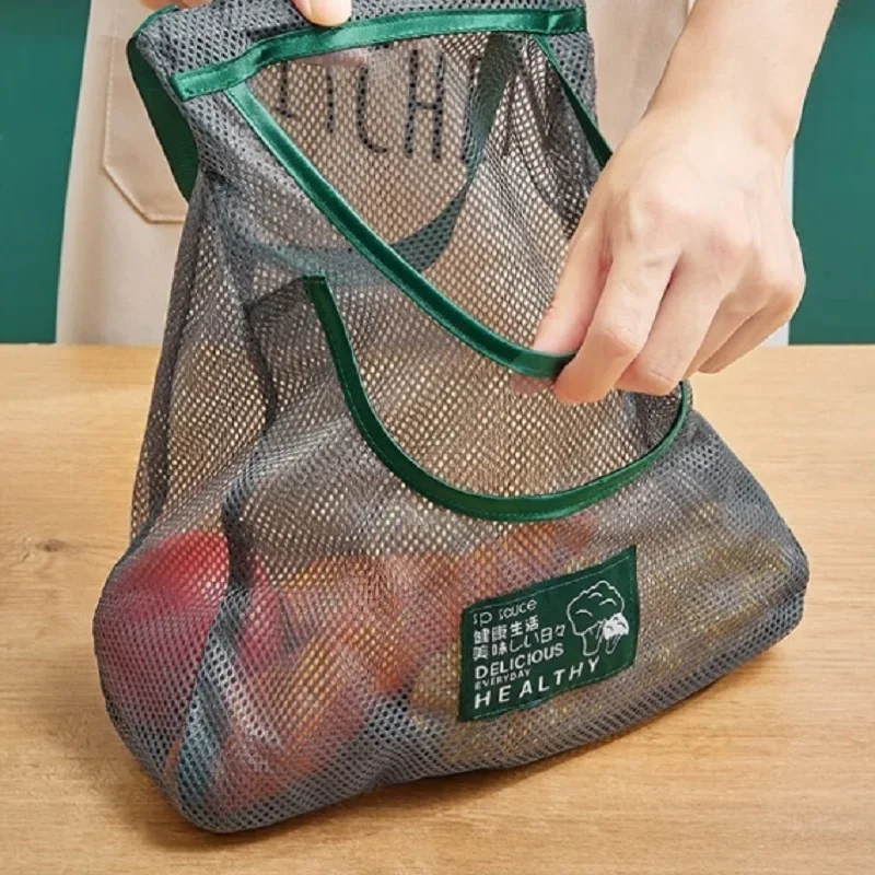 Reusable Storage Bags Kitchen Hanging Mesh Bag Home Fruit And Vegetable Storage Net Bag For Ginger Garlic Potatoes Onions 8