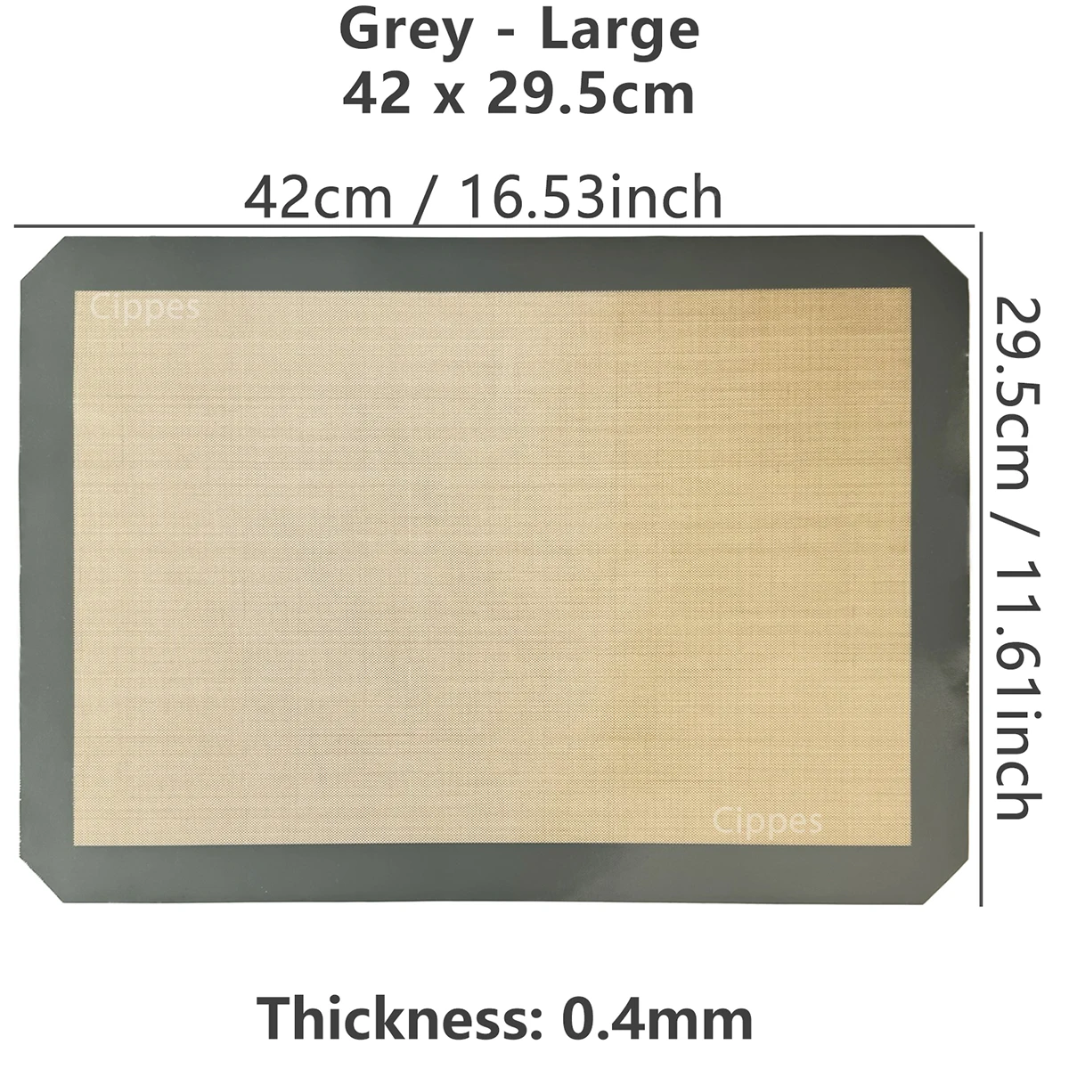 1PC Silicone Baking Mat for Oven, Thin 0.4mm, Reusable Non Stick Heat Resistant Bakeware Sheets Liner Baking Tools for Cookie – 0.4mm Grey 42×29.5cm 8
