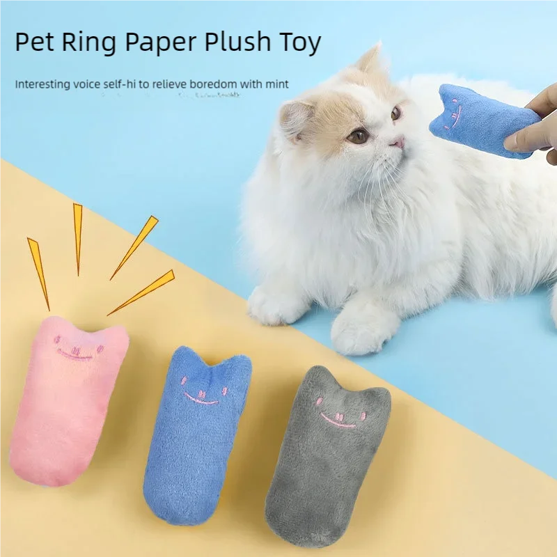 Teeth Grinding Catnip Toys Funny Interactive Plush Cat Toy Pet Kitten Chewing Vocal Toy Claws Thumb Bite Cat mint For Cats 8