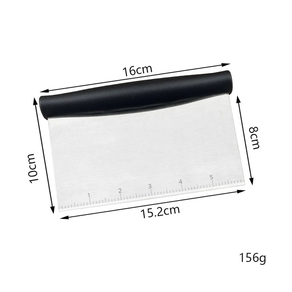 Stainless Steel Dough Pastry Scraper Pizza Cutter Chopper with Measuring Scale Multipurpose Cake Bread Separator Scale Knife – 1pcs 2