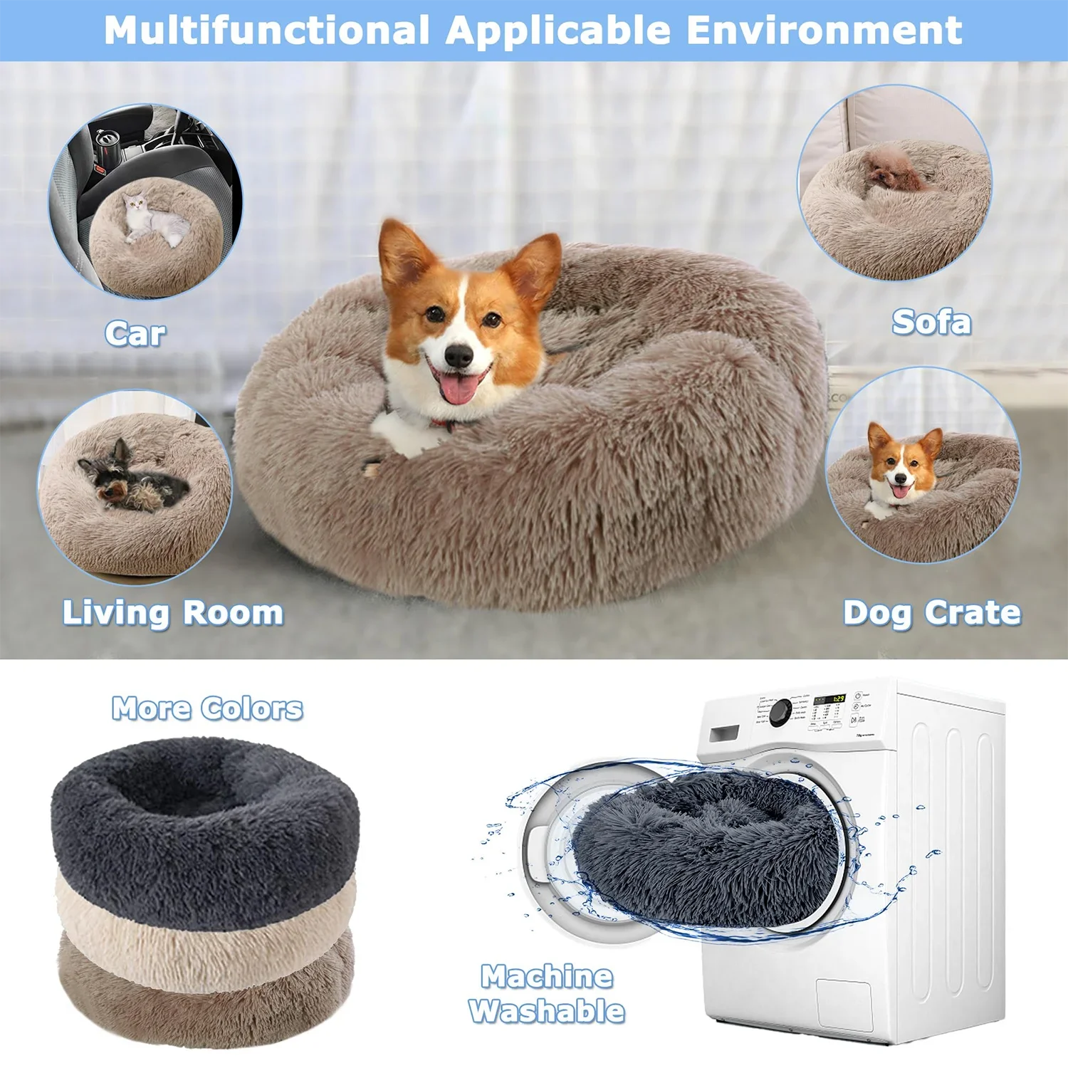 Super Soft Pet Cat Bed Plush Full Size Washable Calm Bed Donut Bed Comfortable Sleeping Artifact Suitable For All Kinds Of Cats 2