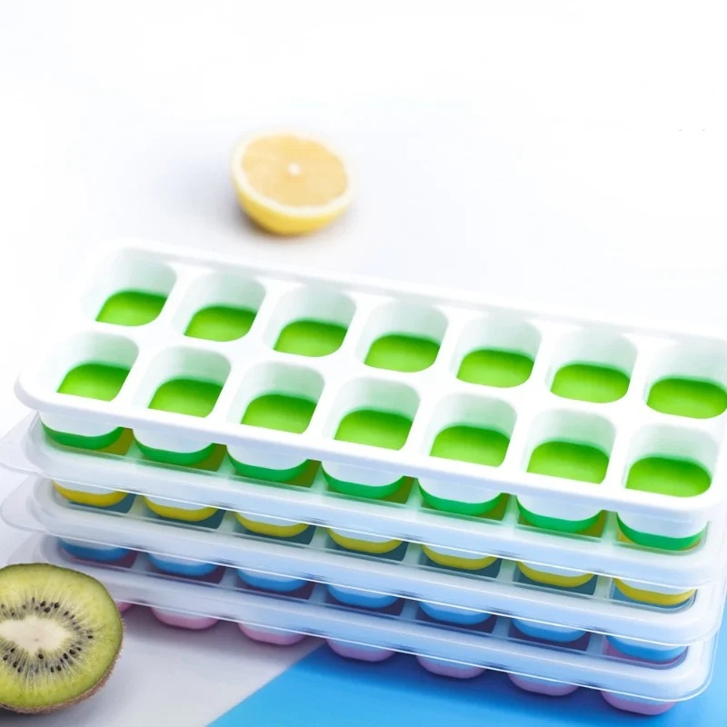14 Grid Ice Cube Tray Silicone Mold Square Ice Cube Tray Mold Ice Cube Maker Non-toxic Durable Bar Pub Wine Ice Blocks Maker 9