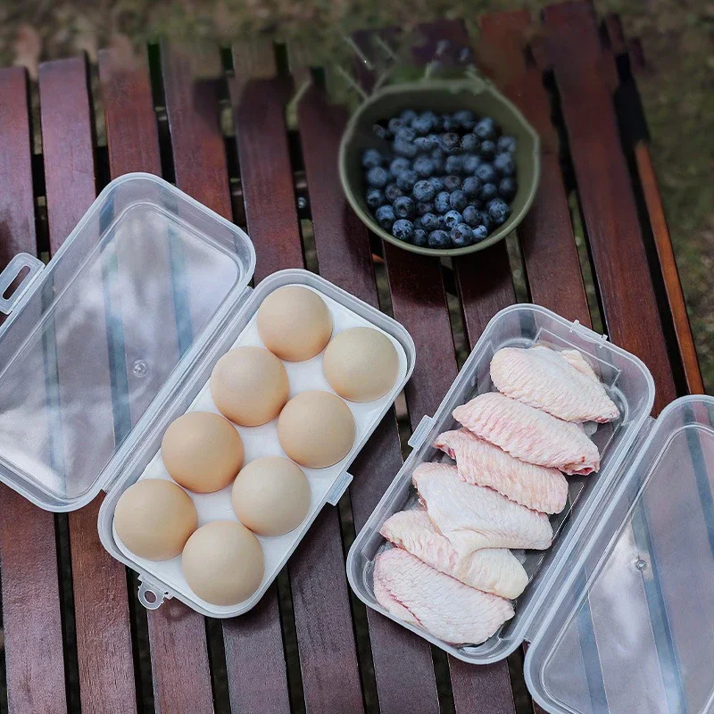 Portable Shockproof Eggs Box 3/4/8 Grids Storage Container Egg Holder Transparent Kitchen Organizer for Outdoor Camping Picnic 7