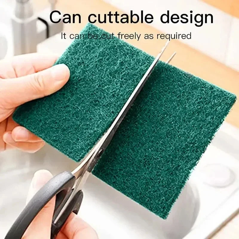 10/20/30 Pcs Scrub Pads Household Kitchen Oil Removal Dishwashing Pot Pads Scratch Free Multipurpose Reusable Cleaning Dishrag 1