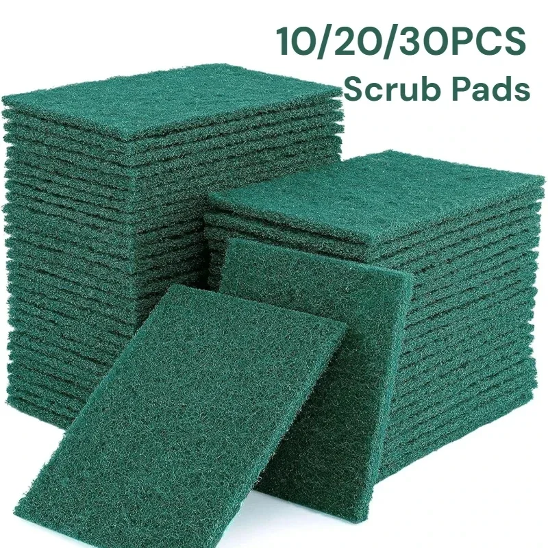 10/20/30 Pcs Scrub Pads Household Kitchen Oil Removal Dishwashing Pot Pads Scratch Free Multipurpose Reusable Cleaning Dishrag 4
