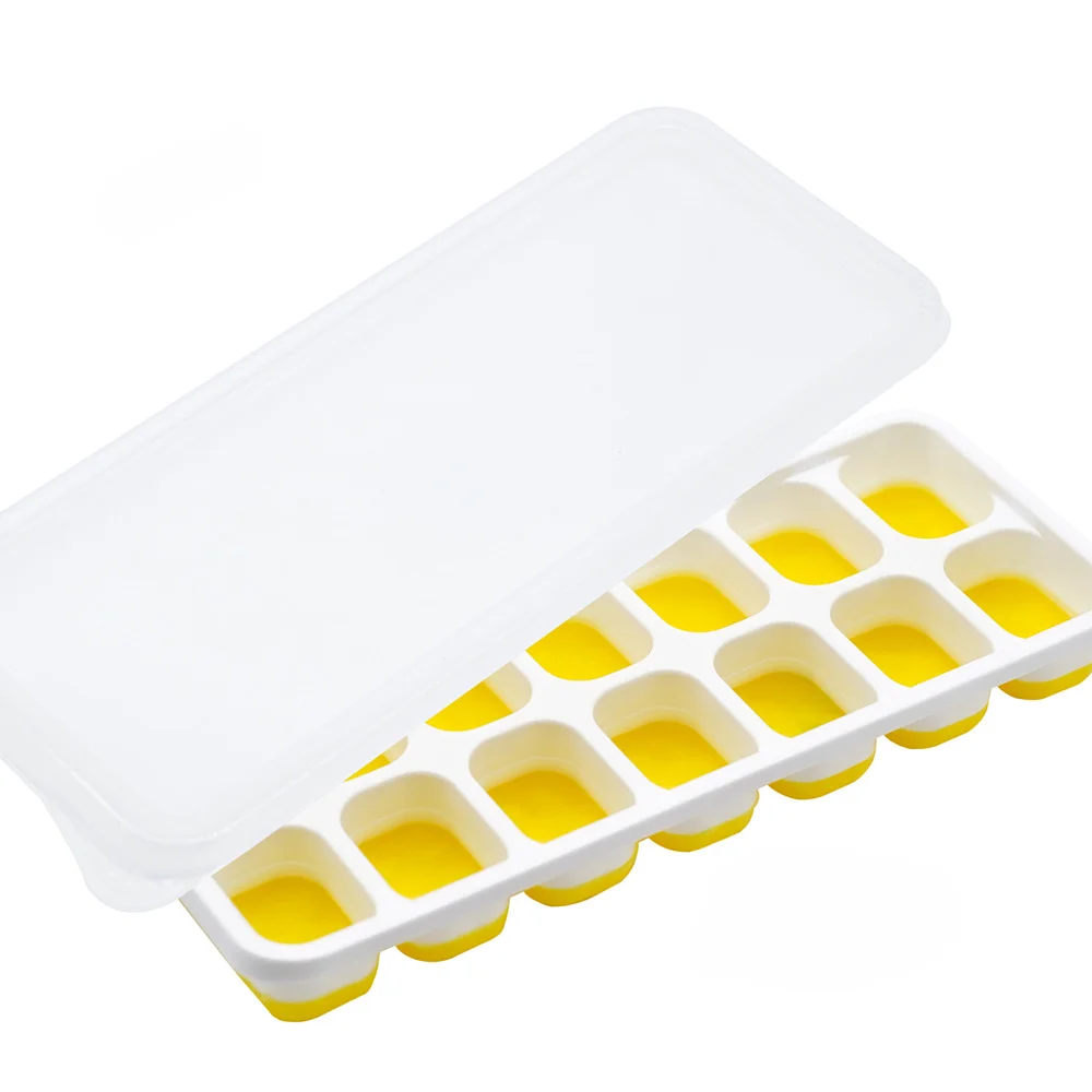14 Grid Ice Cube Tray Silicone Mold Square Ice Cube Tray Mold Ice Cube Maker Non-toxic Durable Bar Pub Wine Ice Blocks Maker – Yellow 6