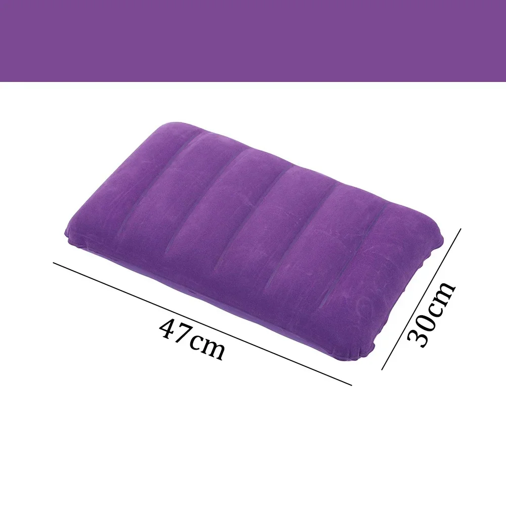 Air Cushion Pillows Outdoor Camping Folding Square lnflatable Pillows Travel Backrest Plane Head Rest pillow camping – 1pc-purple 9