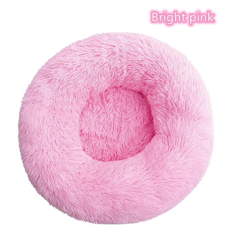 Super Soft Pet Cat Bed Plush Full Size Washable Calm Bed Donut Bed Comfortable Sleeping Artifact Suitable For All Kinds Of Cats – Bright Pink 22