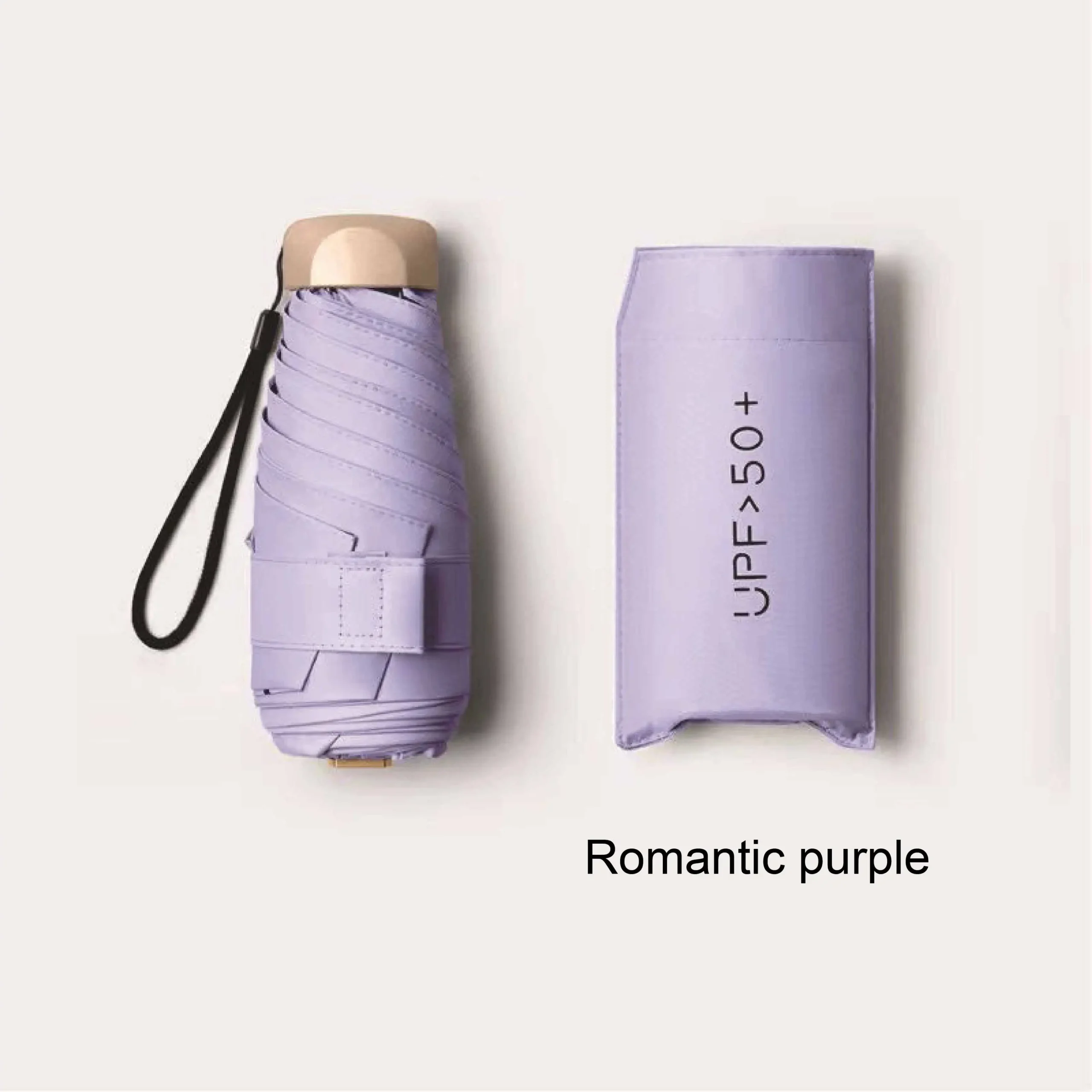 Mini five-fold umbrella sun protection sun umbrella sun protection anti-ultraviolet small and portable men and women fashion sun – Romantic purple 13