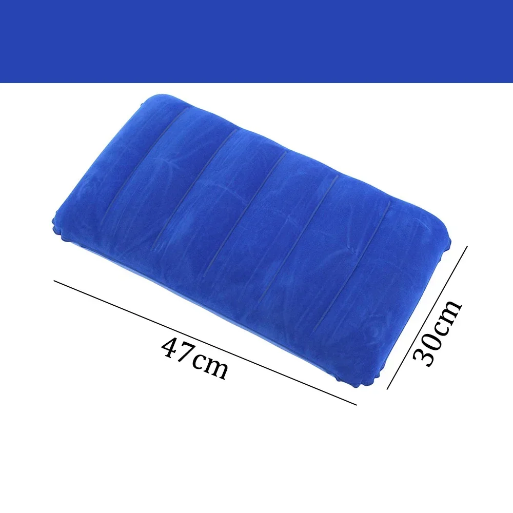 Air Cushion Pillows Outdoor Camping Folding Square lnflatable Pillows Travel Backrest Plane Head Rest pillow camping – 1pc-dark blue 11