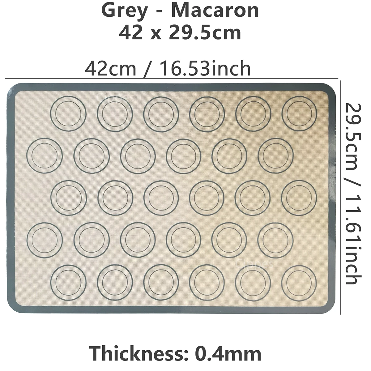 1PC Silicone Baking Mat for Oven, Thin 0.4mm, Reusable Non Stick Heat Resistant Bakeware Sheets Liner Baking Tools for Cookie – 0.4mm GreyM42x29.5cm 9