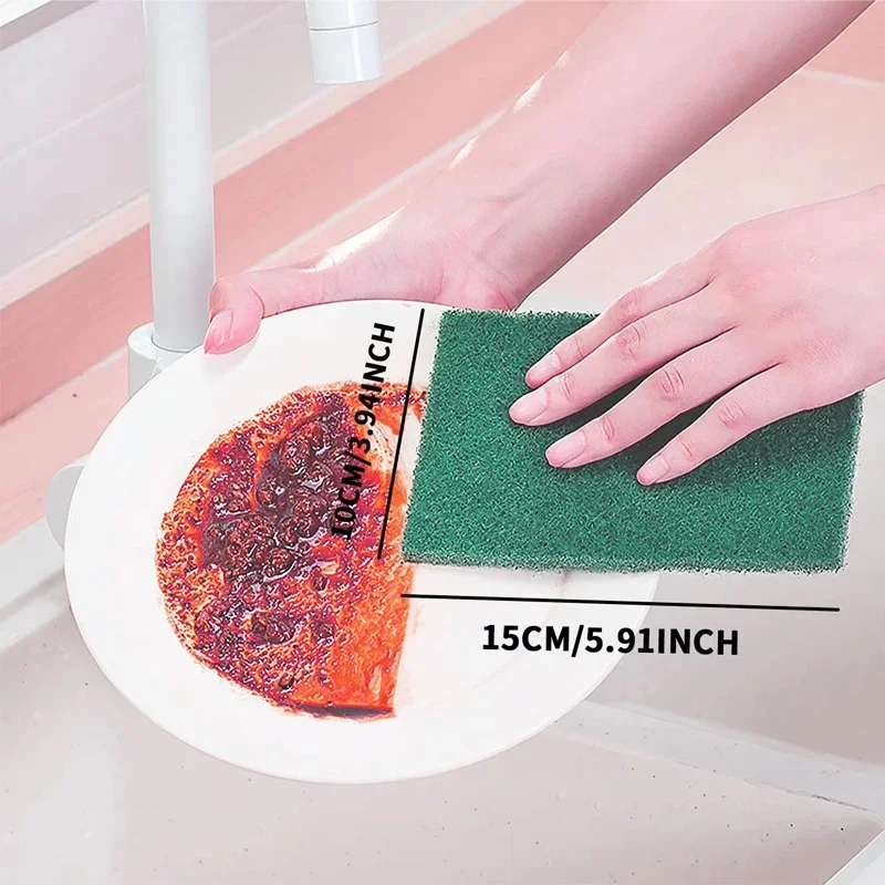 10/20/30 Pcs Scrub Pads Household Kitchen Oil Removal Dishwashing Pot Pads Scratch Free Multipurpose Reusable Cleaning Dishrag 6