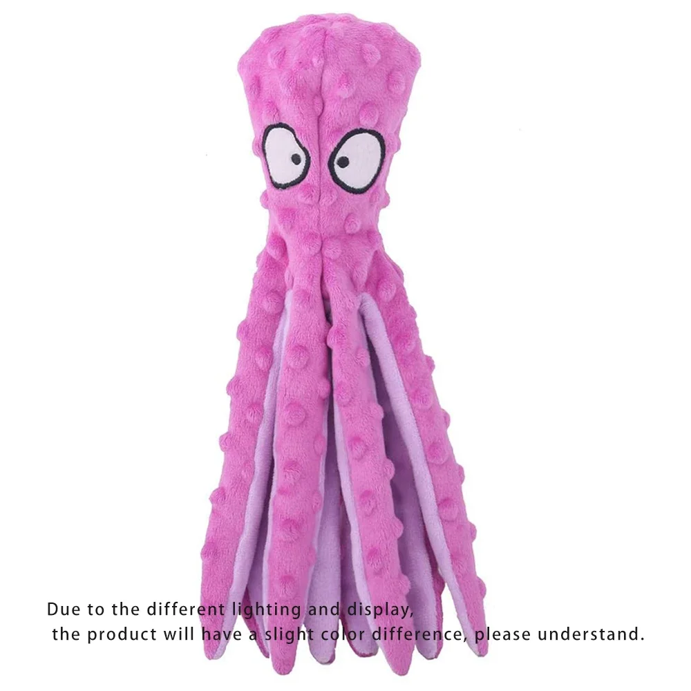 Dog Vocal Toys Octopus Non-stuffed Soft Plush Toy Puppy Educational Teething Chew Toys Pet Supplies for Small Medium Dogs 9