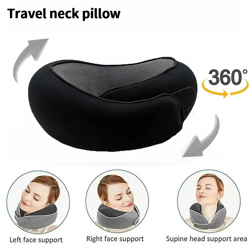 Portable Adjustable Travel Neck Pillow Memory Foam U-shaped Pillow Snail Style Travel Neck Support Soft Noon Break Sleep Pillow 8