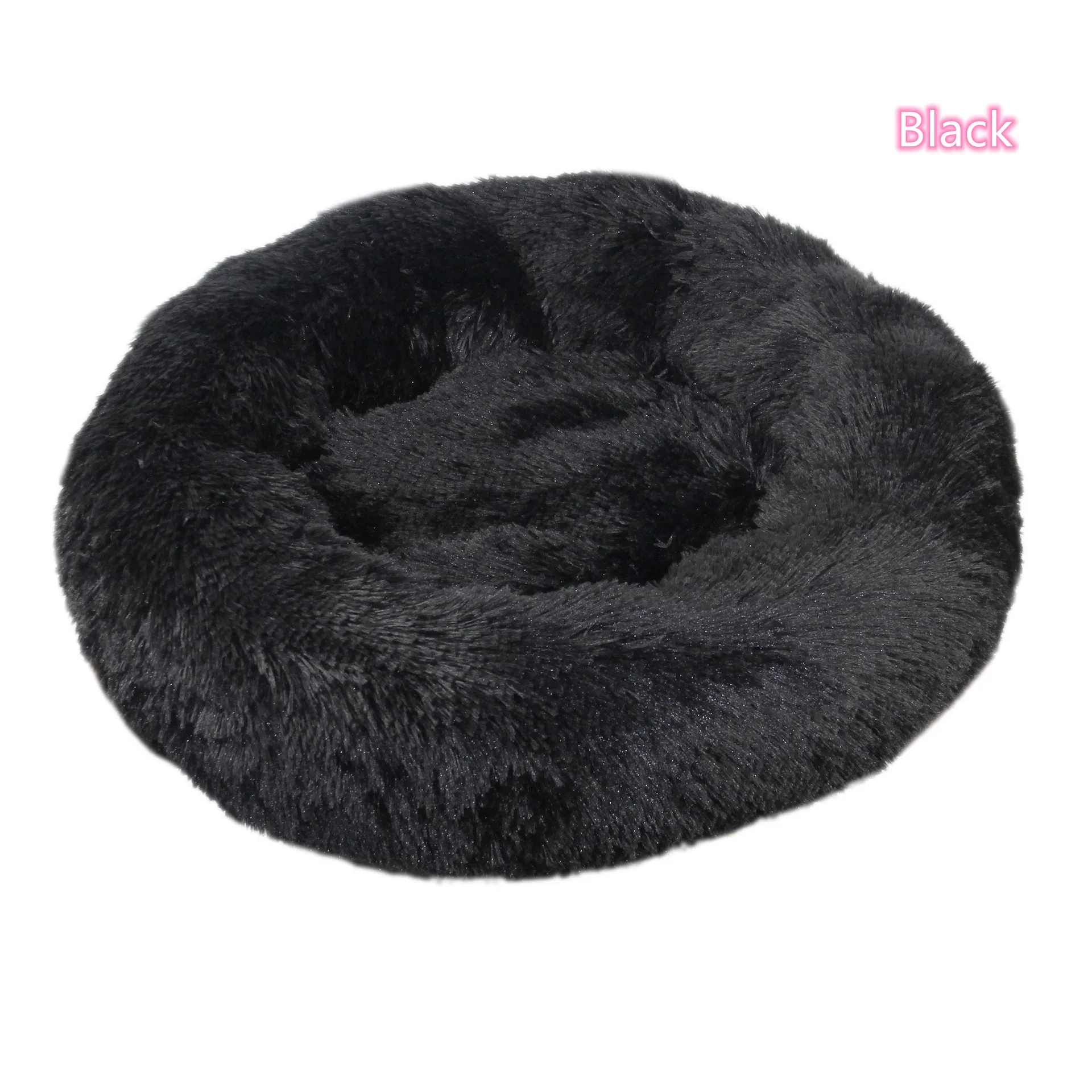 Super Soft Pet Cat Bed Plush Full Size Washable Calm Bed Donut Bed Comfortable Sleeping Artifact Suitable For All Kinds Of Cats – Black 3