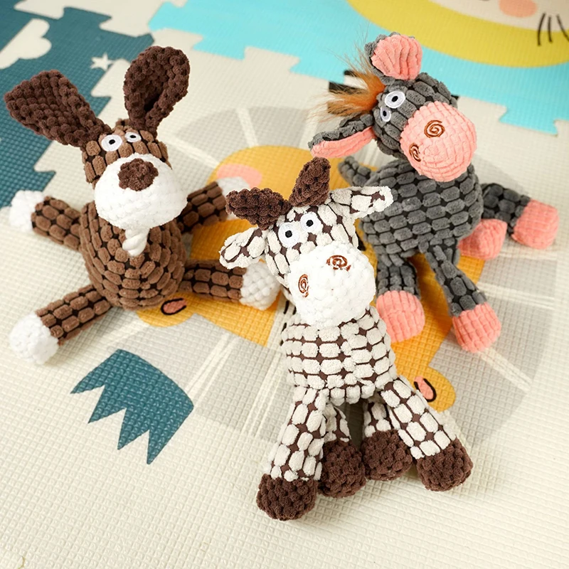 Dog Sounding Toy Molar Training Decompress Interactive Bite Resistant Donkey Shape Plush Toys Pet Dog Supplies 2