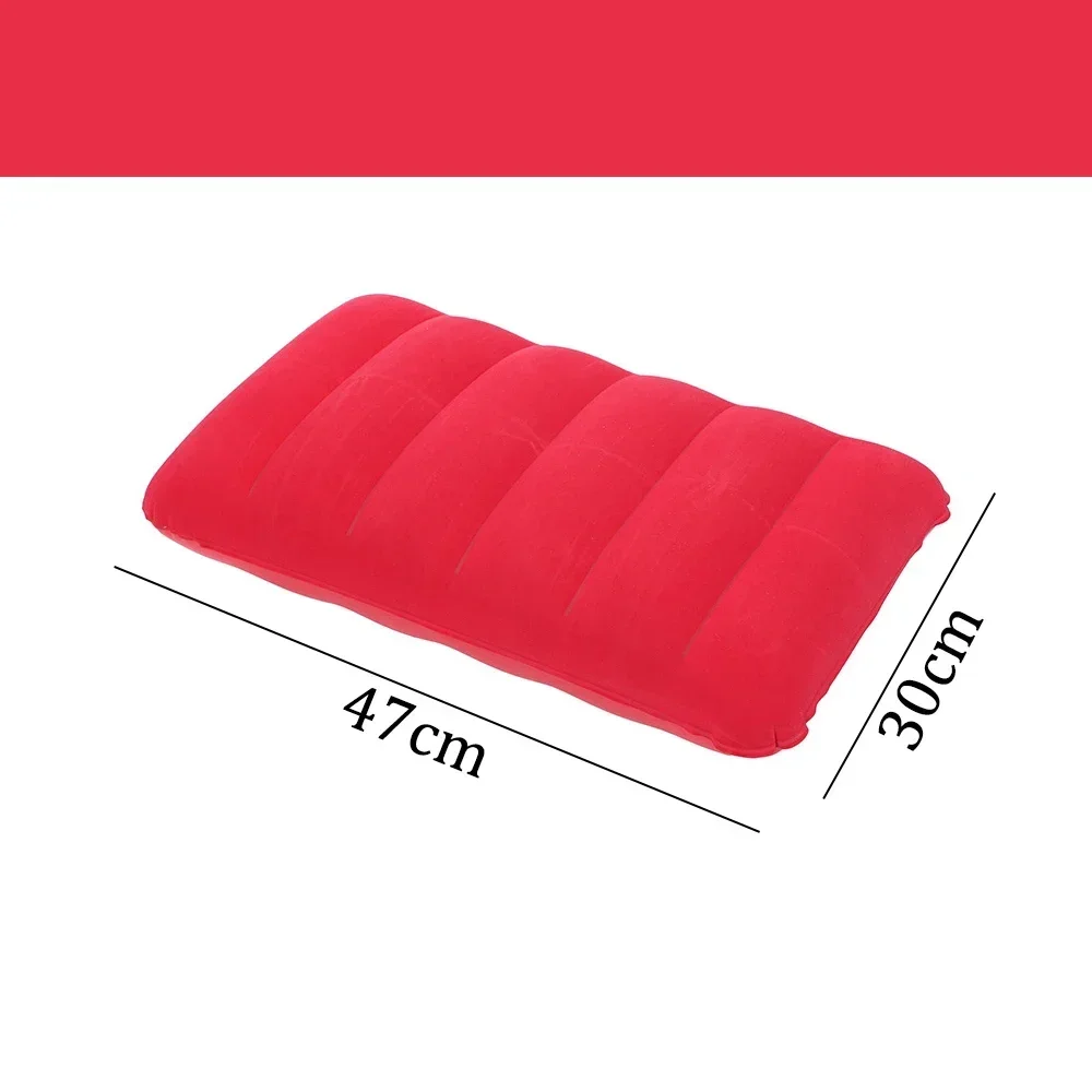 Air Cushion Pillows Outdoor Camping Folding Square lnflatable Pillows Travel Backrest Plane Head Rest pillow camping – 1pc-red 4