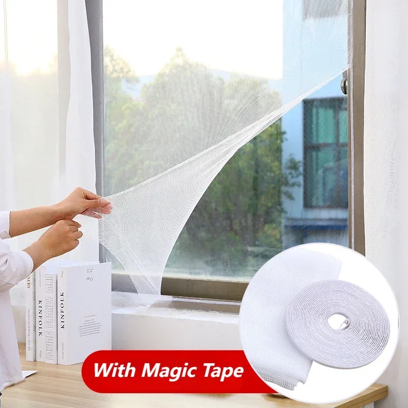 Anti Fly Mosquito Net DIY Self-Adhesive Fly Mosquito Window Net Mesh Mosquito Insect Bug Net Curtains for Windows 3