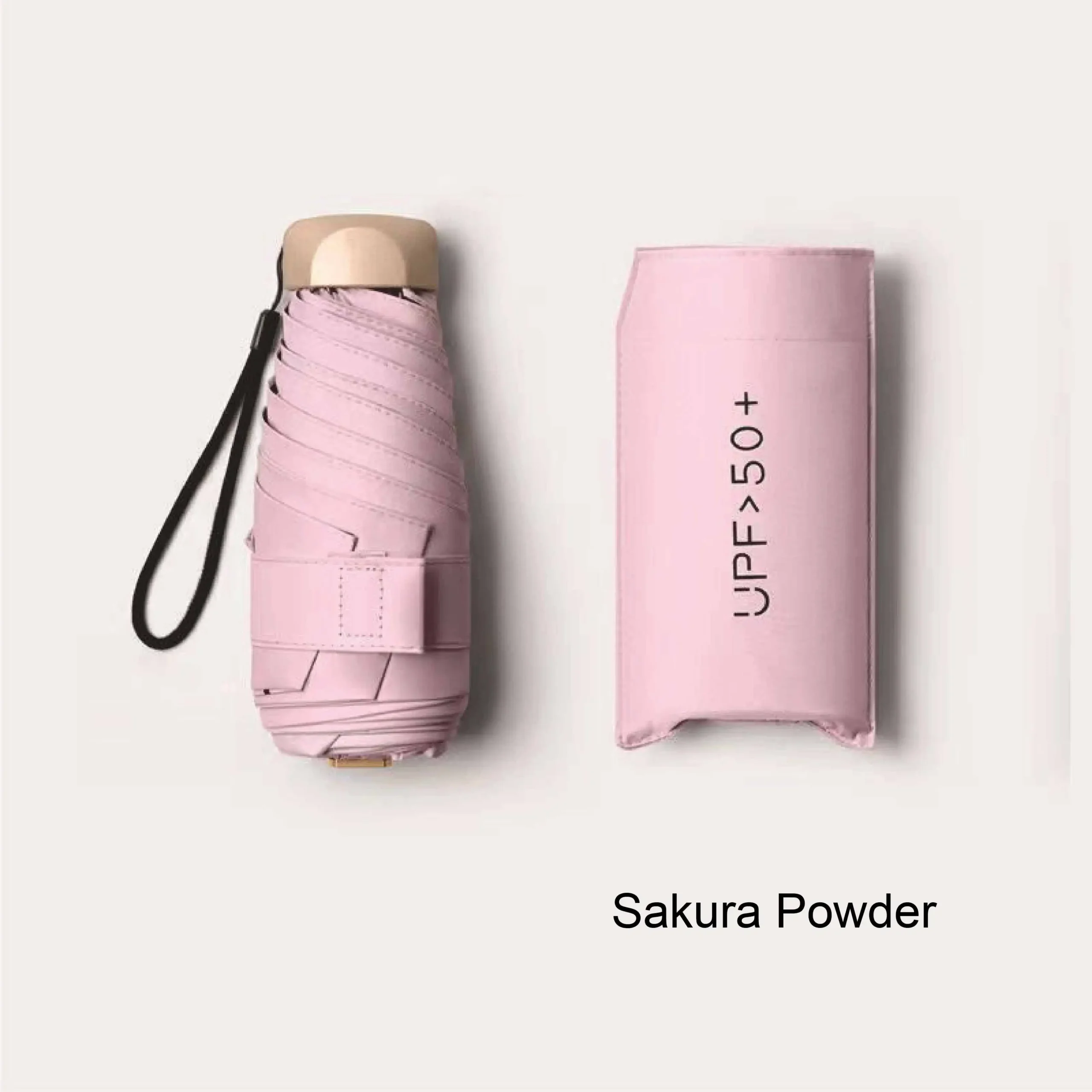 Mini five-fold umbrella sun protection sun umbrella sun protection anti-ultraviolet small and portable men and women fashion sun – Sakura Powder 11