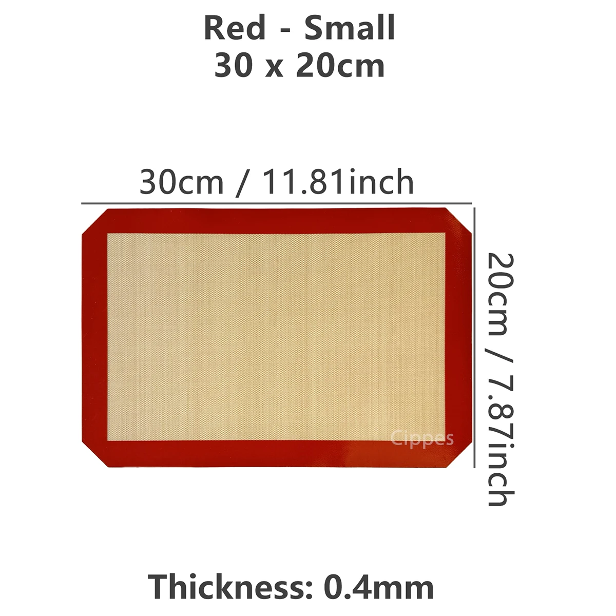 1PC Silicone Baking Mat for Oven, Thin 0.4mm, Reusable Non Stick Heat Resistant Bakeware Sheets Liner Baking Tools for Cookie – 0.4mm Red 30x20cm 7