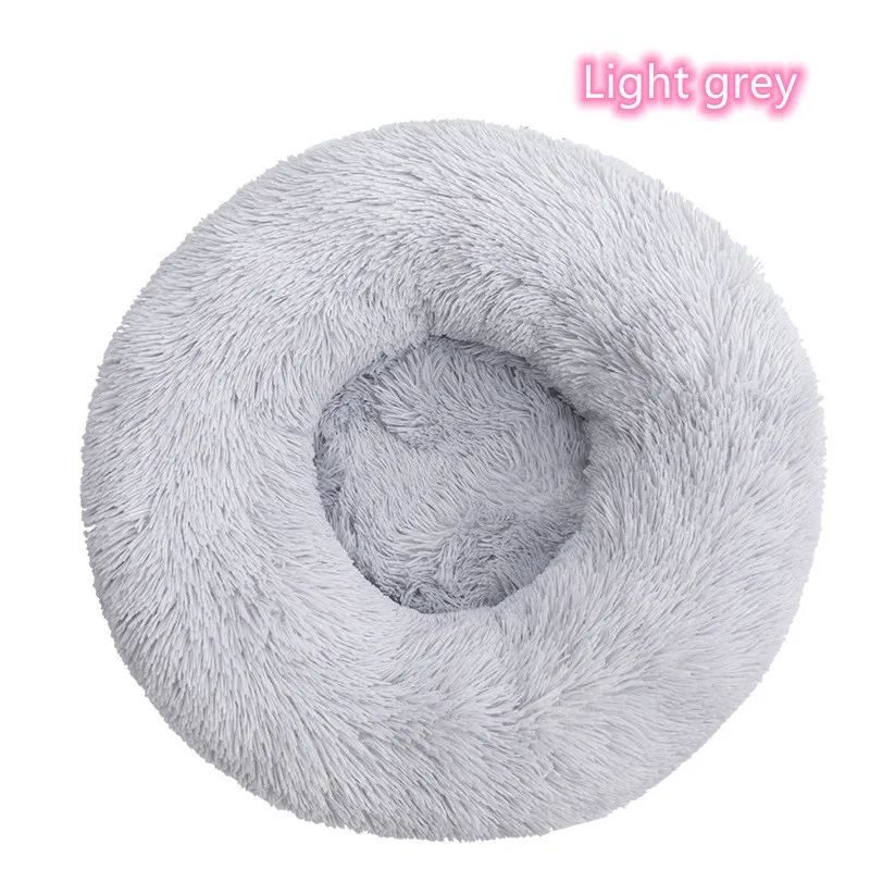Super Soft Pet Cat Bed Plush Full Size Washable Calm Bed Donut Bed Comfortable Sleeping Artifact Suitable For All Kinds Of Cats – Light Grey 13
