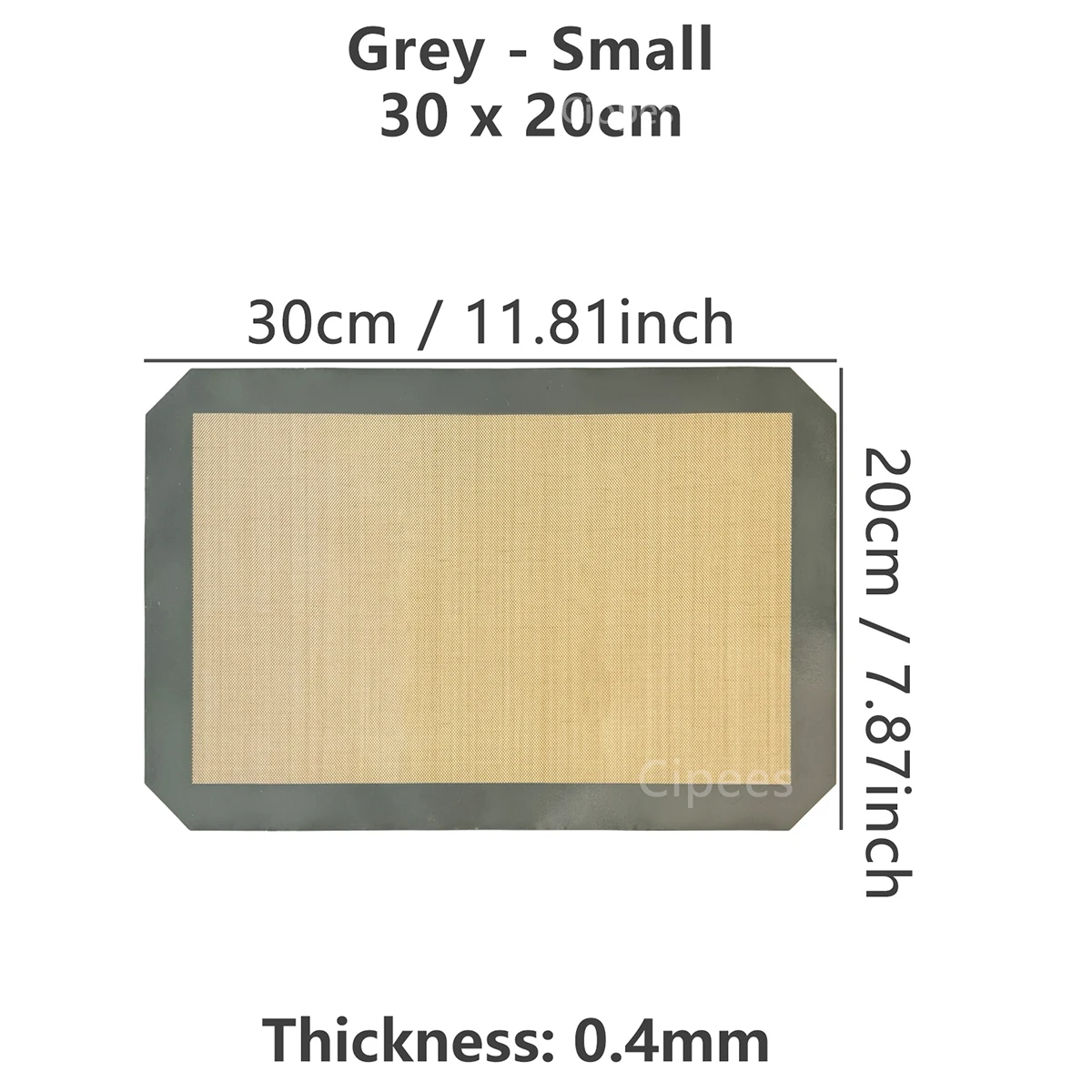 1PC Silicone Baking Mat for Oven, Thin 0.4mm, Reusable Non Stick Heat Resistant Bakeware Sheets Liner Baking Tools for Cookie – 0.4mm Grey 30x20cm 11