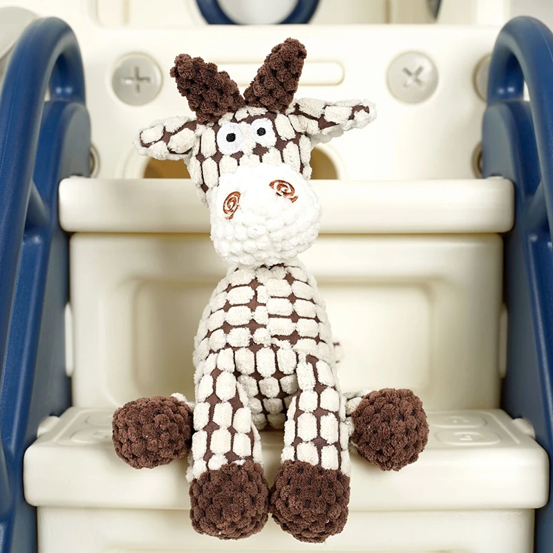 Dog Sounding Toy Molar Training Decompress Interactive Bite Resistant Donkey Shape Plush Toys Pet Dog Supplies – white 7