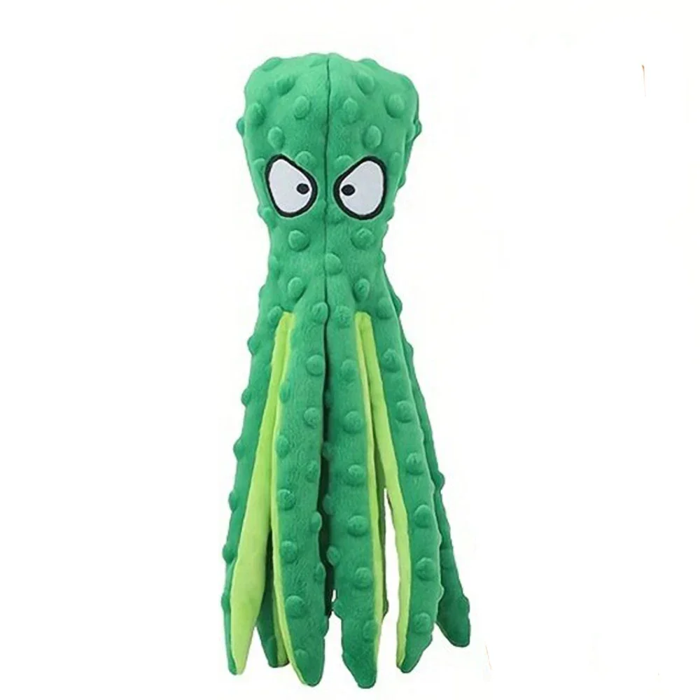 Dog Vocal Toys Octopus Non-stuffed Soft Plush Toy Puppy Educational Teething Chew Toys Pet Supplies for Small Medium Dogs – green 4