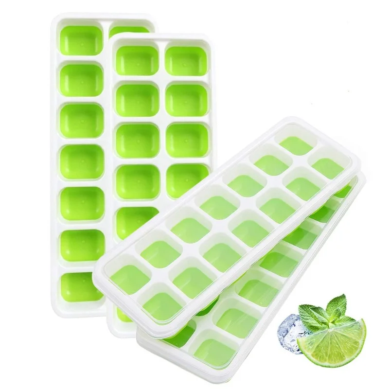 14 Grid Ice Cube Tray Silicone Mold Square Ice Cube Tray Mold Ice Cube Maker Non-toxic Durable Bar Pub Wine Ice Blocks Maker 10