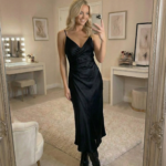 ZARA Black Slip Dress XS UK 6 Satin Style 100 Percent Viscose New With Tags