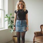 Pre-Loved Miss Selfridge size 12 black copper glitter stripe tunic top