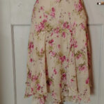 Marks & Spencer Womens Skirt UK 12 Cream Pink Floral Ruffled Asymmetrical